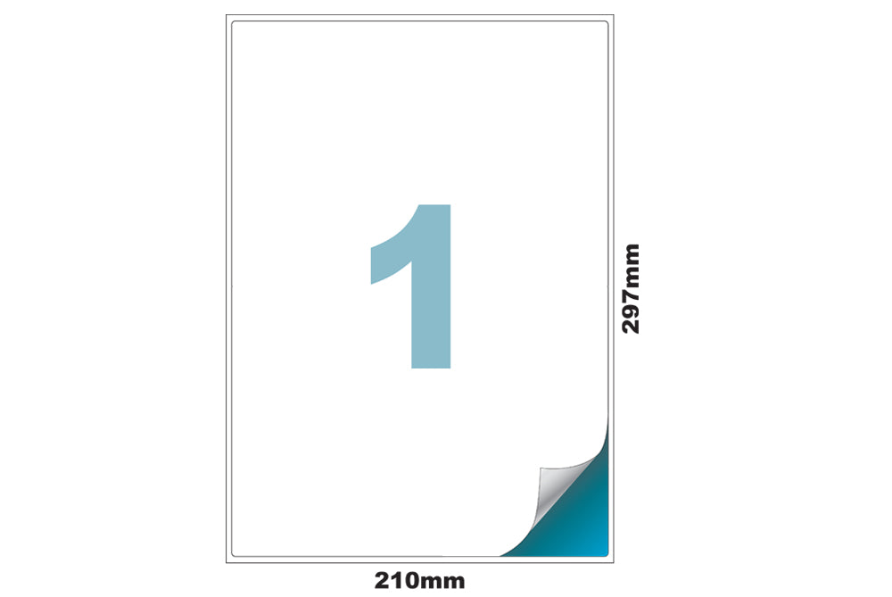 Premium Pre-Cut & Self-Adhesive Labels for Inkjet,Laser & Copier A4 Size - 1 UP-100 Sheets ME-304