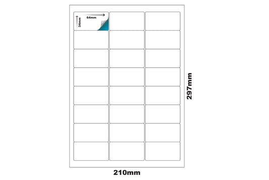 Premium Pre-Cut & Self-Adhesive Labels for Inkjet,Laser & Copier A4 Size - 24 UP-100 Sheets ME-310
