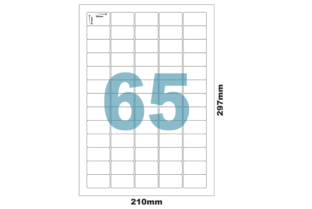 Premium Pre-Cut & Self-Adhesive Labels for Inkjet,Laser & Copier A4 Size - 65 UP-100 Sheets ME-311