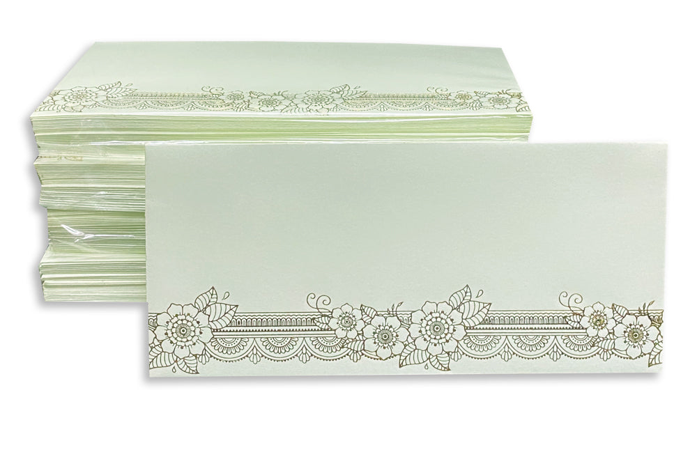 Pastel Colour Gold Foil Border Gift Envelope Size : 7x3.25 Inches Pack of 25 Envelope ME-00663