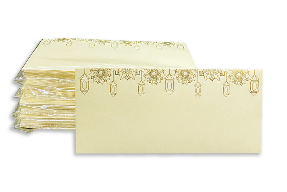 Pastel Colour Gold Foil Border Gift Envelope Size : 7x3.25 Inches Pack of 25 Envelope ME-00667