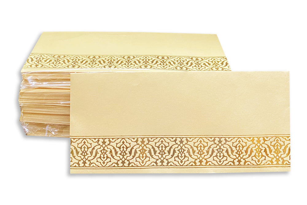 Pastel Colour Gold Foil Border Gift Envelope Size : 7x3.25 Inches Pack of 25 Envelope ME-00670