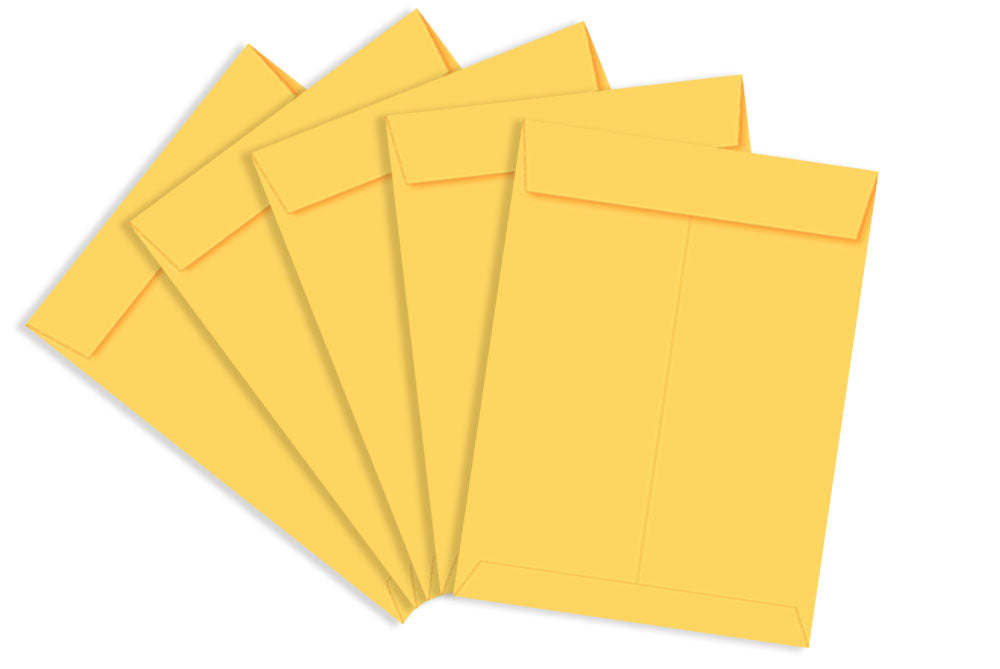 Laminated Yellow Paper Legal Size Envelope Ideal For Home Office Secure Mailing | Poly Laminated inside | 16" x 12" inch (Pack of 50) SKU : 806