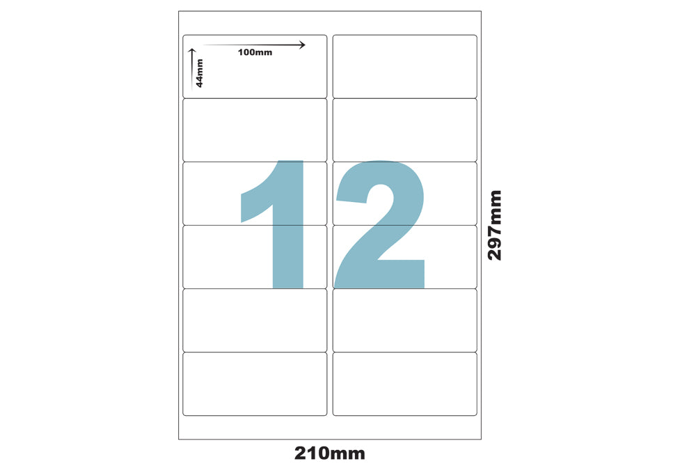 Premium Pre-Cut & Self-Adhesive Labels for Inkjet,Laser & Copier A4 Size - 12 UP-100 Sheets ME-308