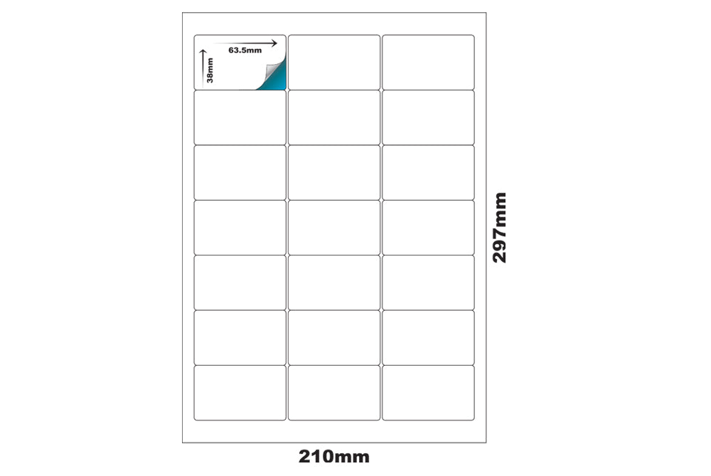 Premium Pre-Cut & Self-Adhesive Labels for Inkjet,Laser & Copier A4 Size - 21 UP-100 Sheets ME-309