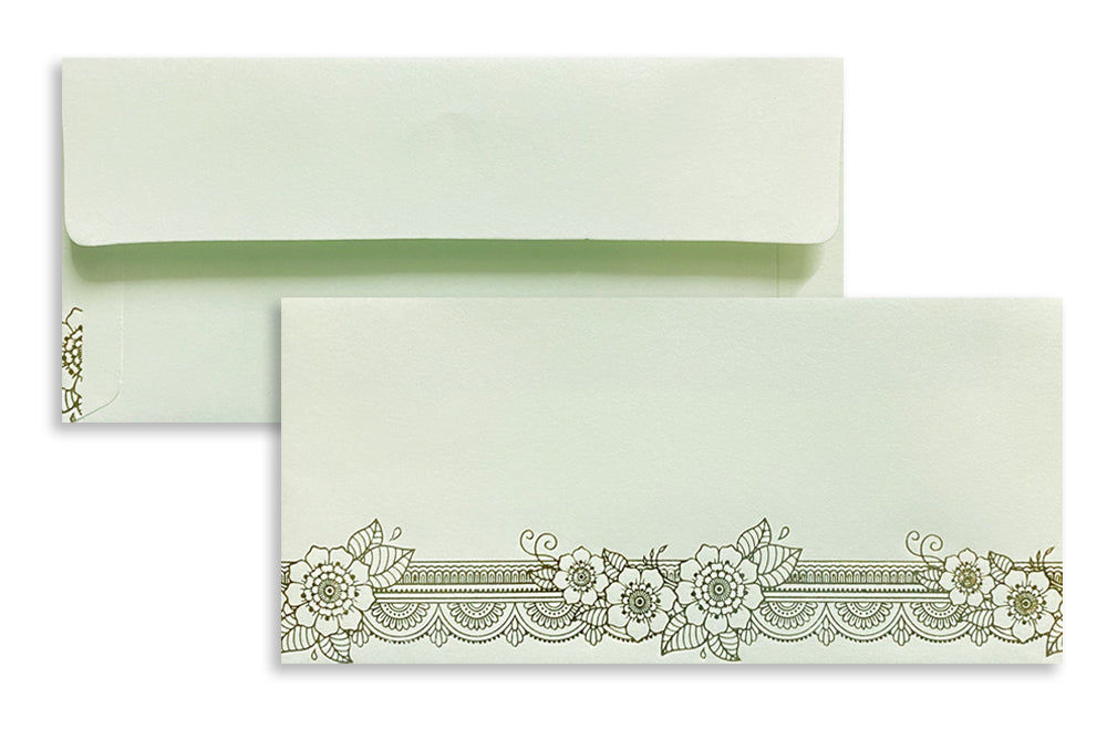 Pastel Colour Gold Foil Border Gift Envelope Size : 7x3.25 Inches Pack of 25 Envelope ME-00663