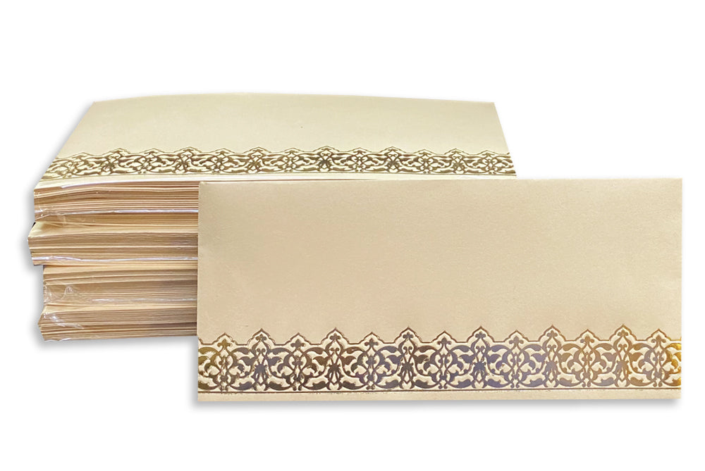 Pastel Colour Gold Foil Border Gift Envelope Size : 7x3.25 Inches Pack of 25 Envelope ME-00664