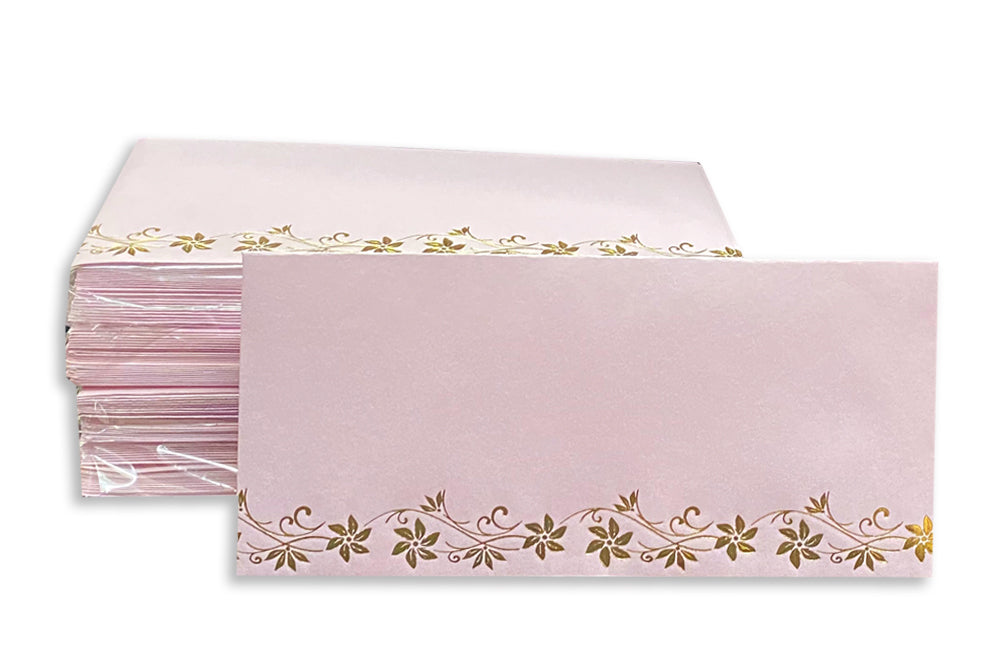 Pastel Colour Gold Foil Border Gift Envelope Size : 7x3.25 Inches Pack of 25 Envelope ME-00666