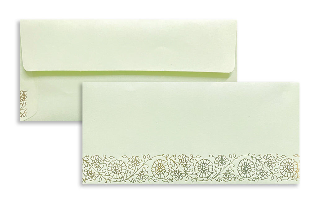 Pastel Colour Gold Foil Border Gift Envelope Size : 7x3.25 Inches Pack of 25 Envelope ME-00672