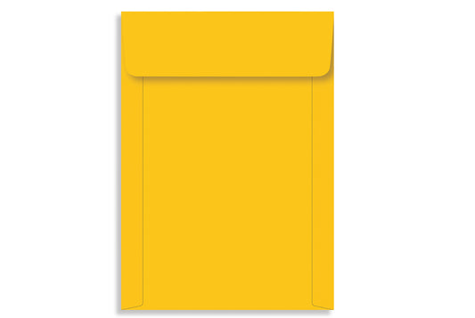 Bright Yellow 23.49 x 16.19cm (9.25" x 6.375") VERTICAL 120 GSM Thick Pack of 50 Envelope SKU : ME-570