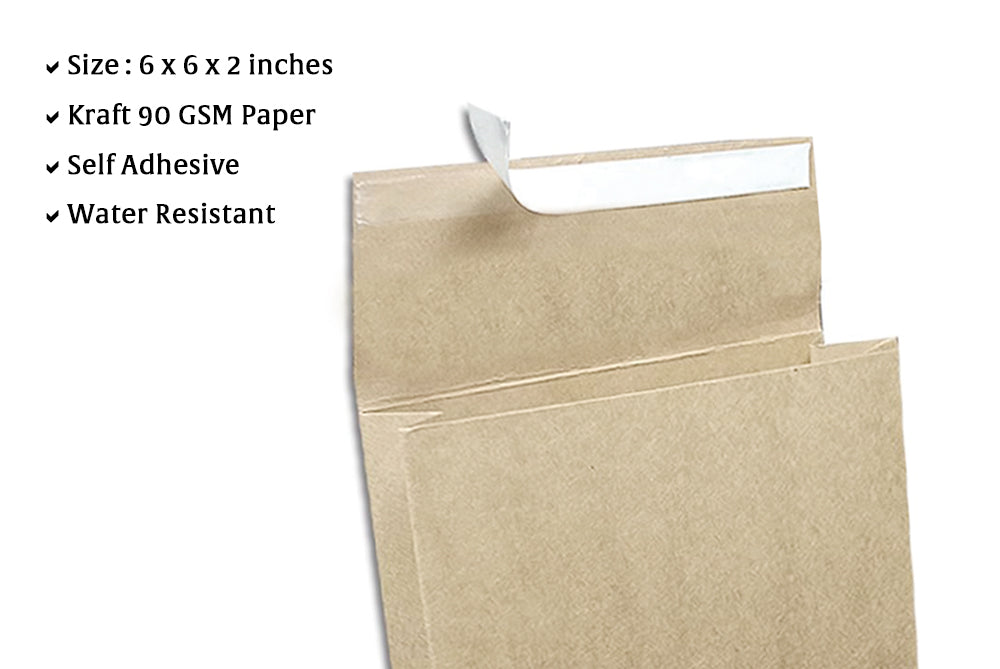 Kraft Water Resistant Mailers (Box) Size : 6 x 6 x 2  Pack of 50 Envelope ME-782