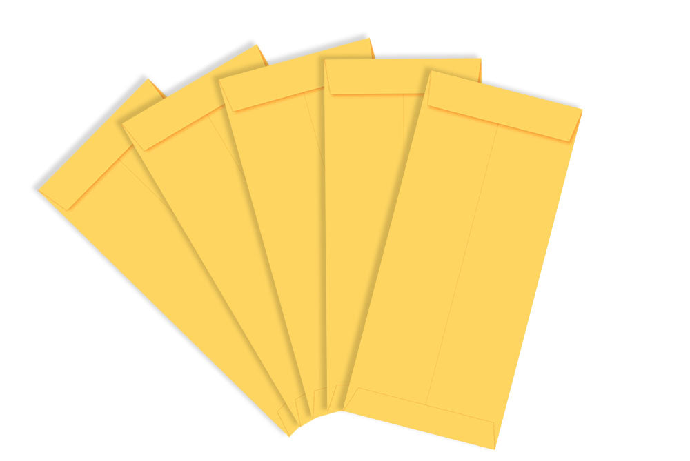 Laminated Yellow Paper Legal Size Envelope Ideal For Home Office Secure Mailing | Poly Laminated inside | 9" x 4.75" inch (Pack of 50) SKU : 801