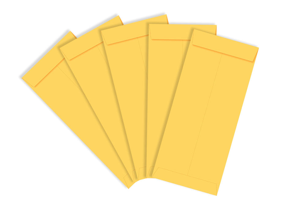 Laminated Yellow Paper Legal Size Envelope Ideal For Home Office Secure Mailing | Poly Laminated inside | 10.75" x 4.75" inch (Pack of 50) SKU : 802