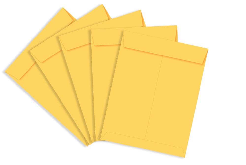 Laminated Yellow Paper Legal Size Envelope Ideal For Home Office Secure Mailing | Poly Laminated inside | 10" x 7.75" inch (Pack of 50) SKU : 803