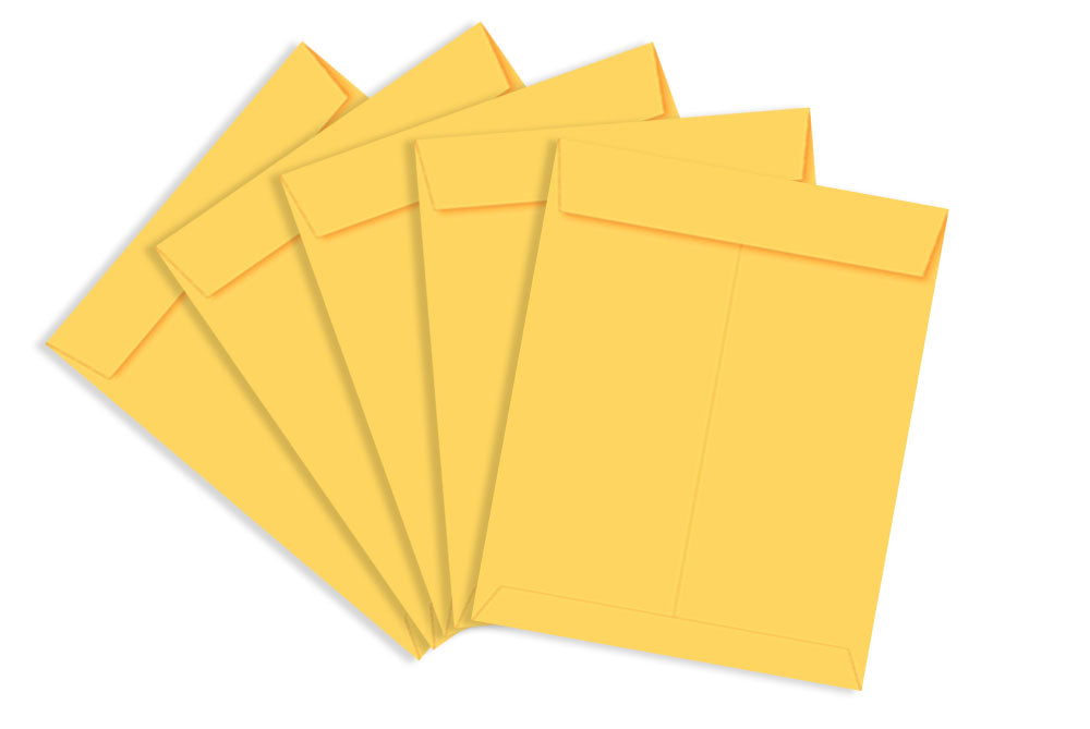 Laminated Yellow Paper Legal Size Envelope Ideal For Home Office Secure Mailing | Poly Laminated inside | 12" x 9.75" inch (Pack of 50) SKU : 804