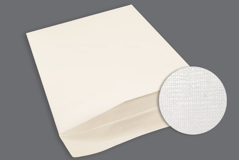 White Deep Knitted PREMIUM Cloth Lined Envelope Size : 12.25" x 10" (31.10 x 25.4 mm)  Pack of 25 Envelope SKU : 798