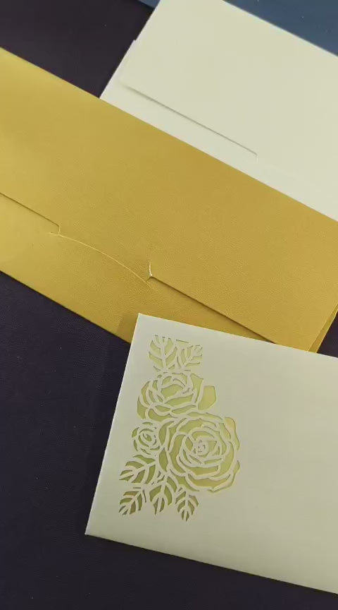 Laser Cut Gift Envelope Size : 7" x 3.35"  Inch Pack of 10 Envelope ME-01110