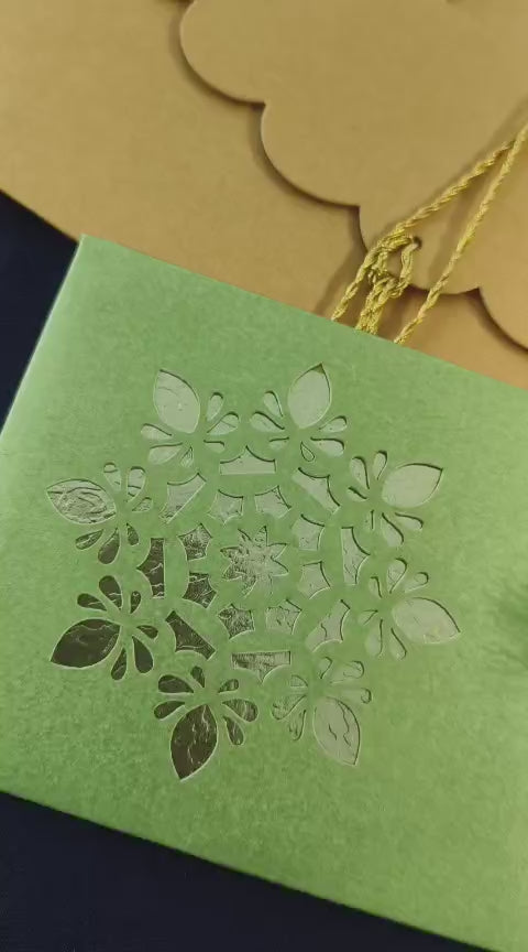 Laser Cut Gift Envelope Size : 7.25 x 3.25 Inch Pack of 5 Envelope ME-01022 Assorted Colours