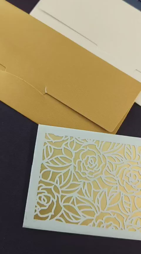 Laser Cut Gift Envelope Size : 7" x 3.35"  Inch Pack of 10 Envelope ME-01112