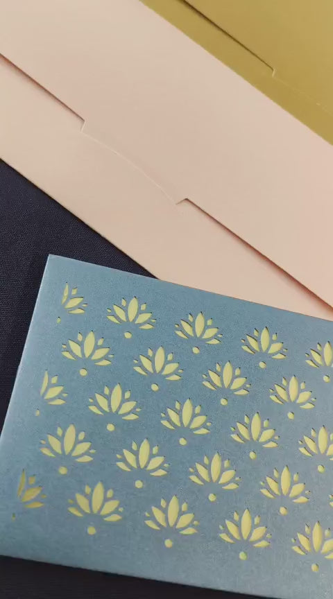 Laser Cut Gift Envelope Size : 7" x 3.35"  Inch Pack of 10 Envelope ME-01111