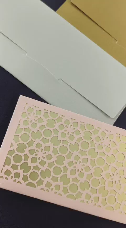 Laser Cut Gift Envelope Size : 7" x 3.35"  Inch Pack of 10 Envelope ME-01117