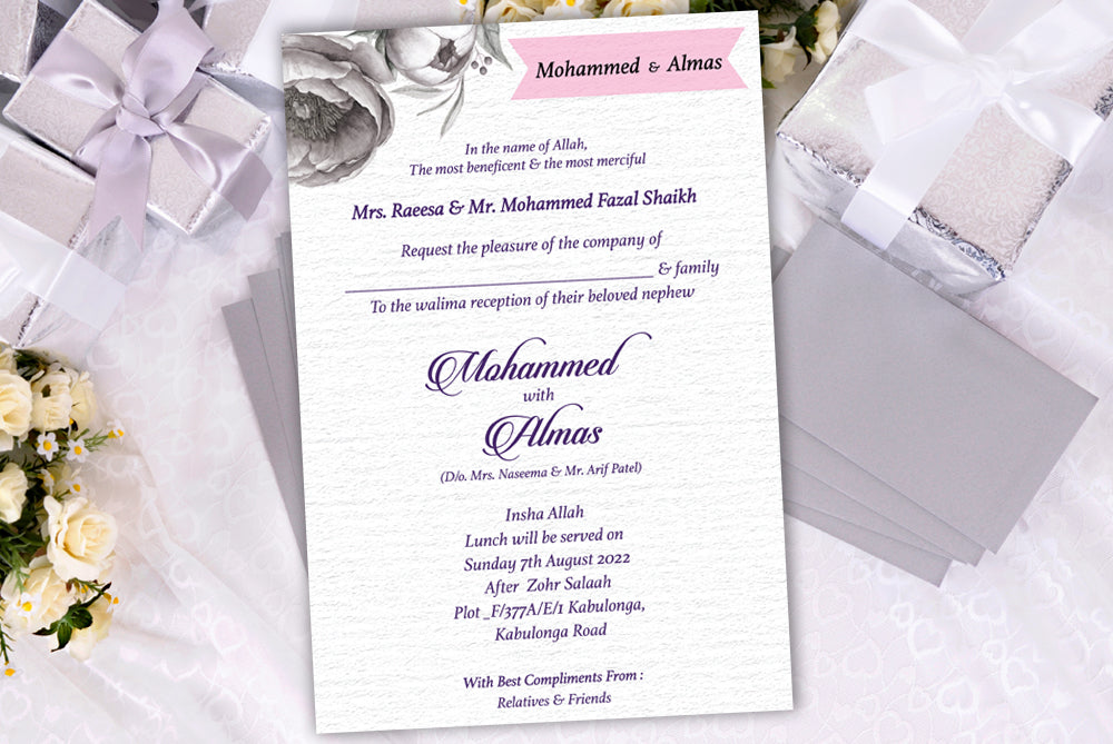 Set of 100 Digital Print + E - Invite SWC 0065