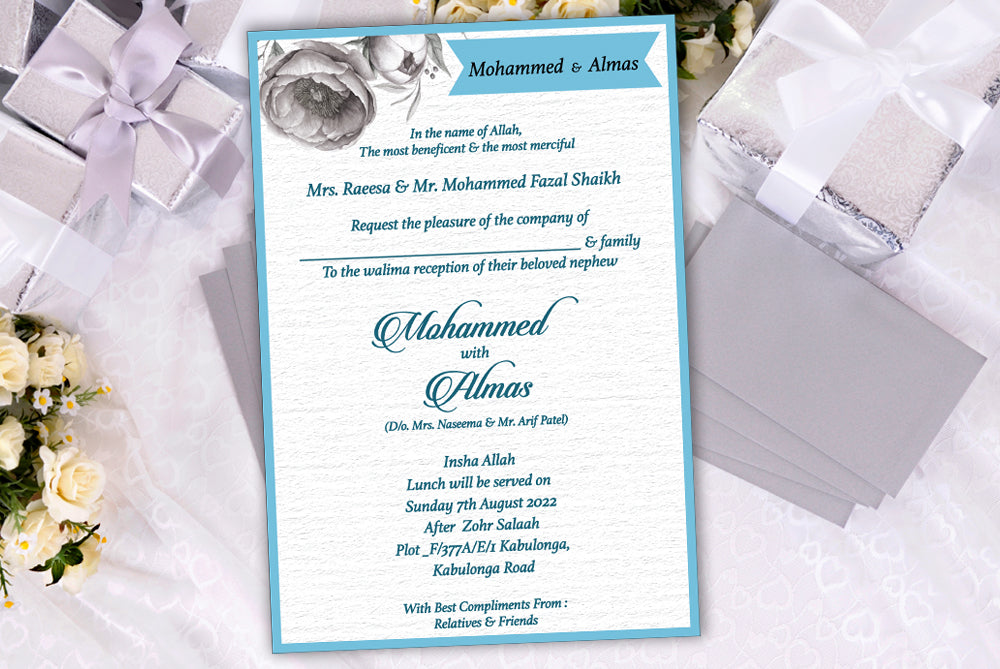 Set of 100 Digital Print + E - Invite SWC 0067