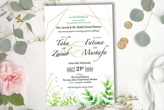 Set of 100 Digital Print + E - Invite     SWC 0055