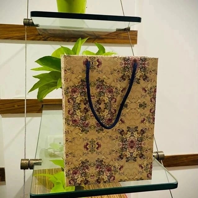 6"W x 2'H x 8.5"L Floral Printed Paper Bag Pack of 5 bags ME-264