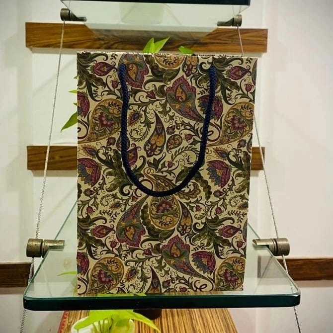 6"W x 2'H x 8.5"L Floral Printed Paper Bag Pack of 5 bags ME-264