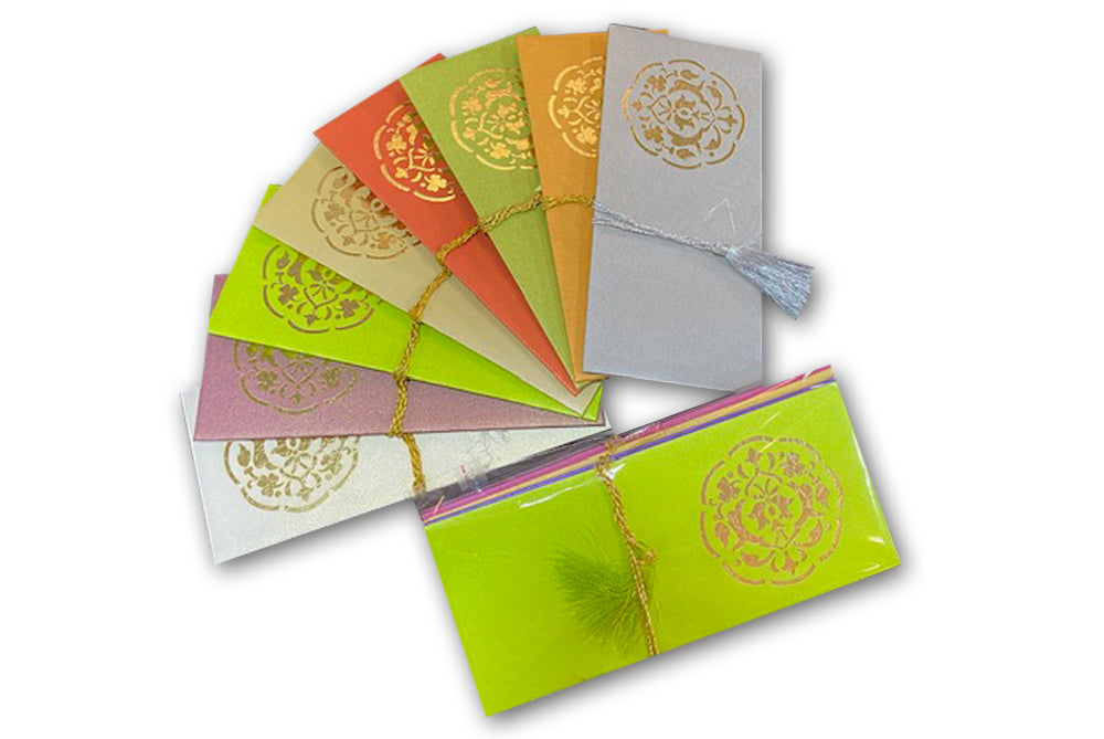 Laser Cut Gift Envelope Size : 7.25 x 3.25 Inch Pack of 5 Envelope ME-01023 Assorted Colours