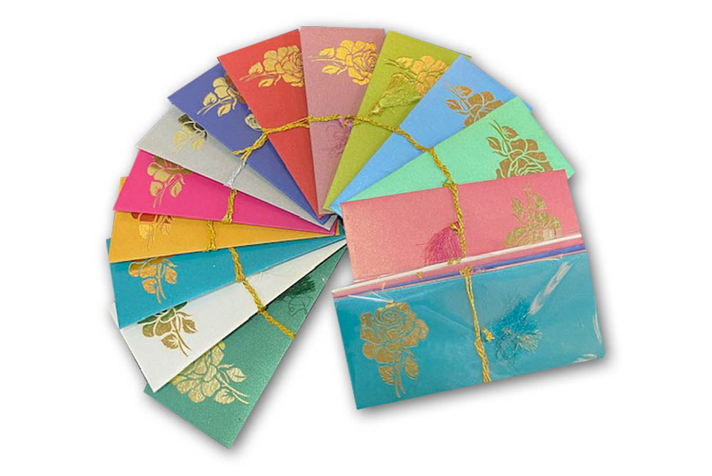 Laser Cut Gift Envelope Size : 7.25 x 3.25 Inch Pack of 5 Envelope ME-01028 Assorted Colours